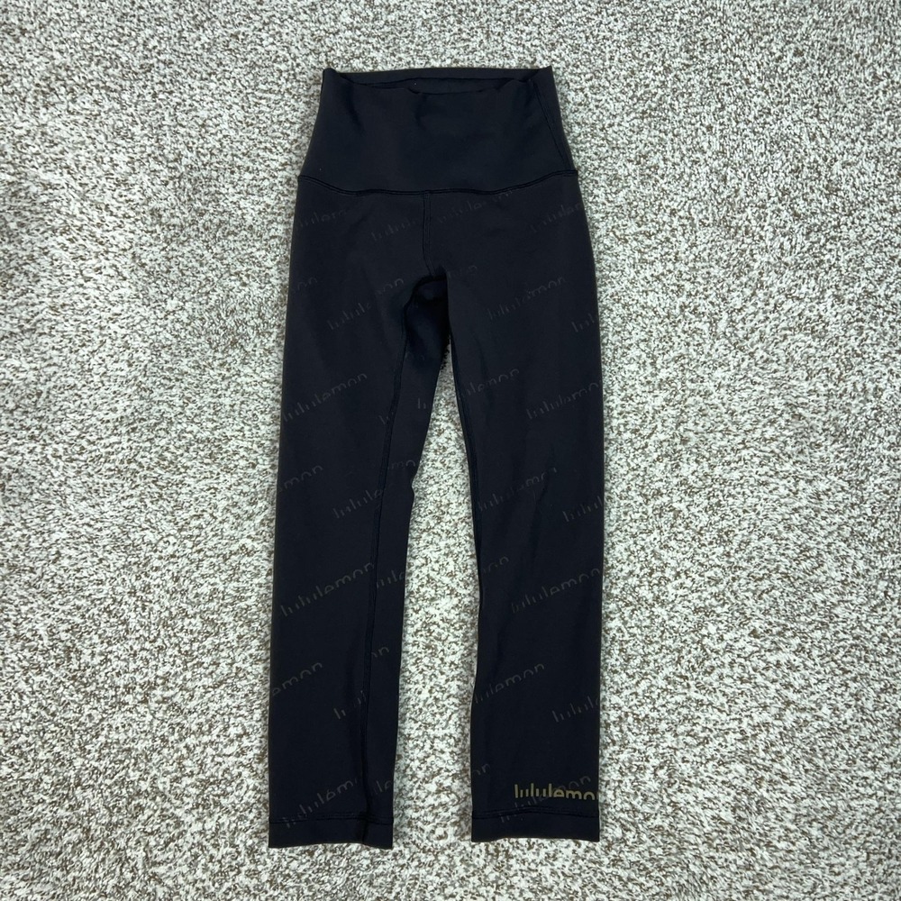 Lululemon Pants Womens 2 Black High Rise Cropped Leggings Yoga Gym‎ Wunder Train